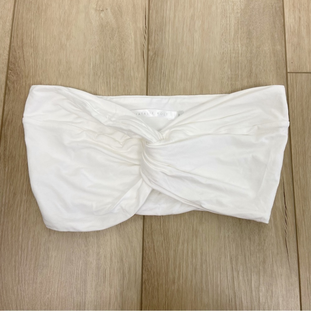 Natalie Rolt Maeve Crop Tube Top In White — image 2 of 8